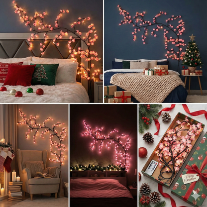 Cherry Blossom LED Wall Tree Light (Remote + Adapter) – Aesthetic Room Decor