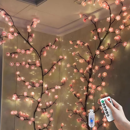 Cherry Blossom LED Wall Tree Light (Remote + Adapter) – Aesthetic Room Decor