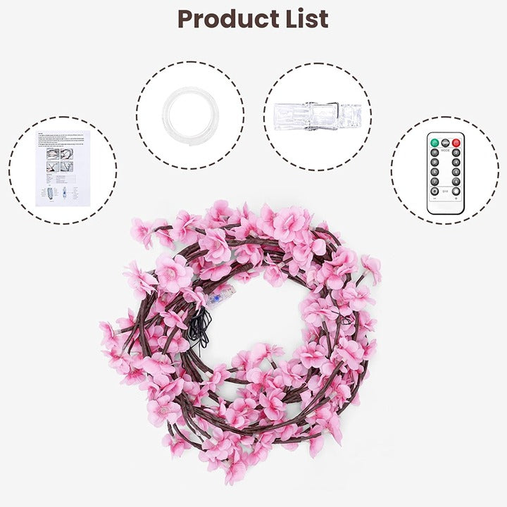 Cherry Blossom LED Wall Tree Light (Remote + Adapter) – Aesthetic Room Decor