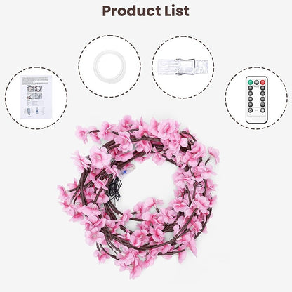 Cherry Blossom LED Wall Tree Light (Remote + Adapter) – Aesthetic Room Decor